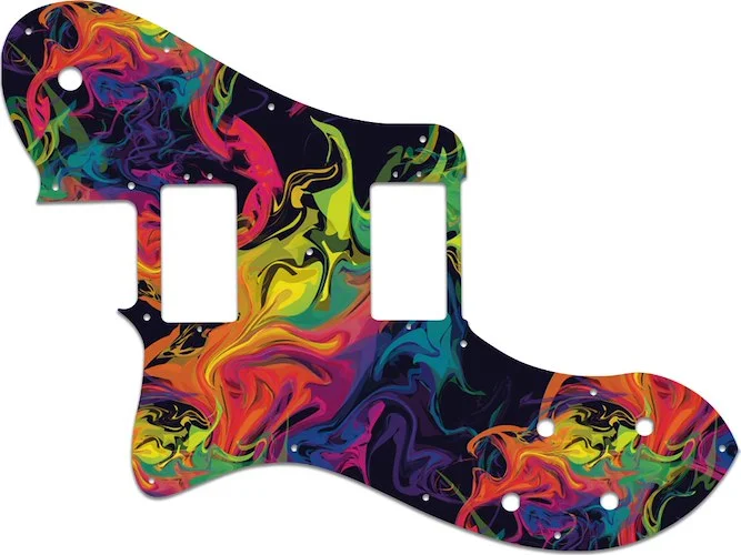 WD Custom Pickguard For Left Hand Fender American Professional Deluxe Shawbucker Telecaster #GP01 Rainbow Paint Swirl Graphic