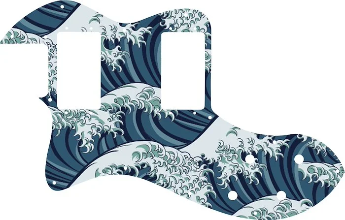 WD Custom Pickguard For Left Hand Fender Classic Player Telecaster Thinline Deluxe #GT02 Japanese Wave Tattoo Graphic