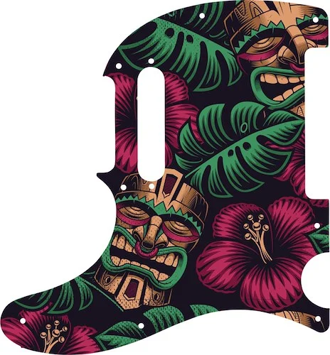 WD Custom Pickguard For Left Hand Fender Limited Edition American Standard Double-Cut Telecaster #GAL01 Aloha Tiki Graphic