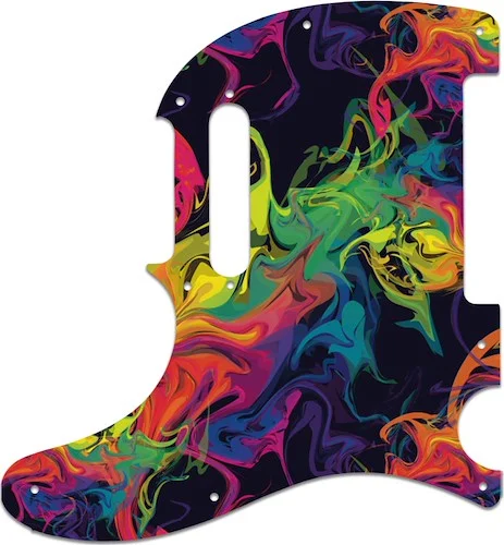 WD Custom Pickguard For Left Hand Fender Limited Edition American Standard Double-Cut Telecaster #GP01 Rainbow Paint Swirl Graphic