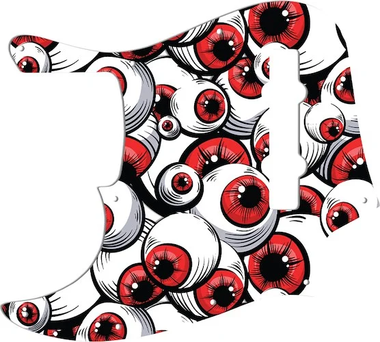 WD Custom Pickguard For Left Hand Fender Made In Mexico 5 String Jazz Bass #GHA01 Red Eye Graphic