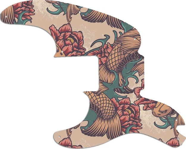 WD Custom Pickguard For Left Hand Fender Mike Dirnt Signature Precision Bass #GT01 Koi Tattoo Graphic
