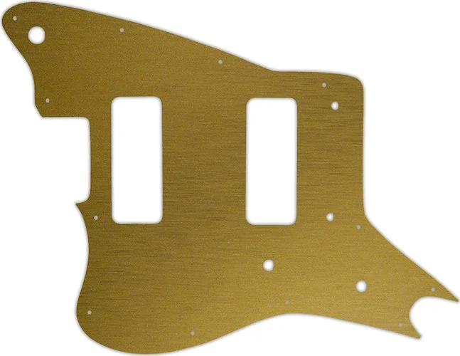 WD Custom Pickguard For Left Hand Fender Modern Player Jaguar - Custom Designed #14 Simulated Brushed Gold/Bla
