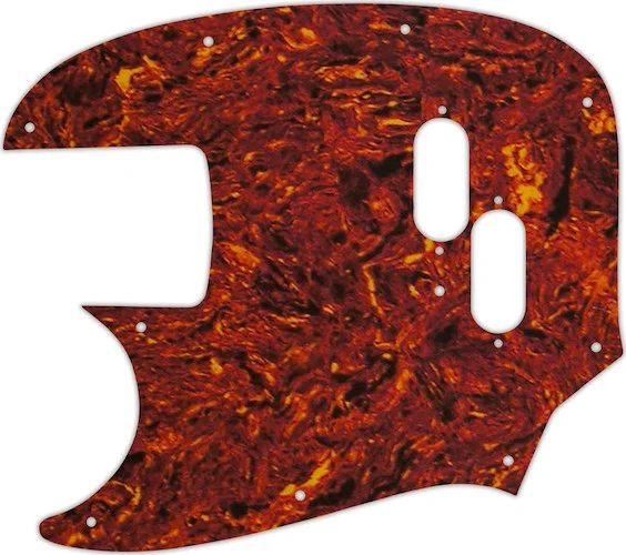 WD Custom Pickguard For Left Hand Fender Mustang Bass Reissue #05P Tortoise Shell/Parchment