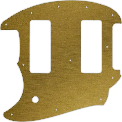 WD Custom Pickguard For Left Hand Fender OffSet Series Mustang #14 Simulated Brushed Gold/Black PVC