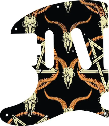 WD Custom Pickguard For Left Hand Fender Parallel Universe American Elite Nashville Telecaster HSS #GOC01 Occult Goat Skull & Pentagram Graphic