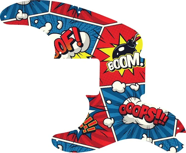WD Custom Pickguard For Left Hand Fender Sting Signature Precision Bass #GCM01 Comic Book Graphic