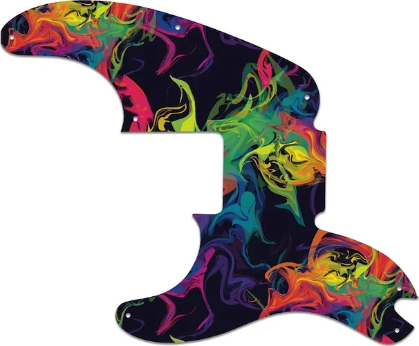 WD Custom Pickguard For Left Hand Fender Sting Signature Precision Bass #GP01 Rainbow Paint Swirl Graphic
