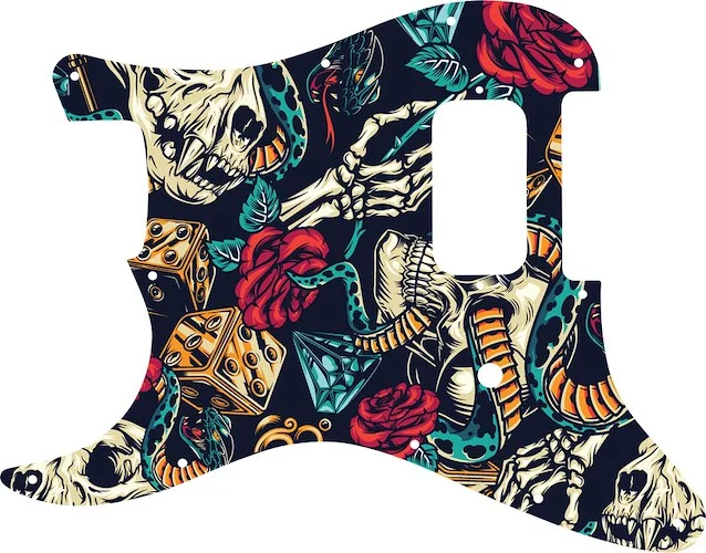 WD Custom Pickguard For Left Hand Fender Tom Delonge Stratocaster #GT03 Vintage Flash Tattoo Graphic