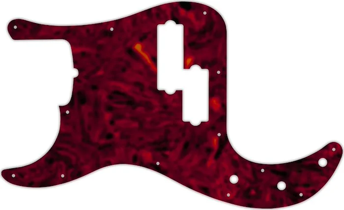 WD Custom Pickguard For Left Hand Fender USA 5 String Precision Bass #05T Tortoise Shell Solid (Semi-Transpare