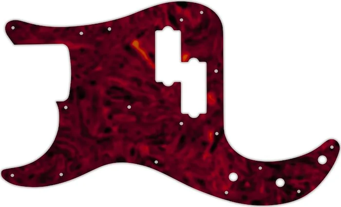 WD Custom Pickguard For Left Hand Fender USA Precision Bass #05T Tortoise Shell Solid (Semi-Transparent)