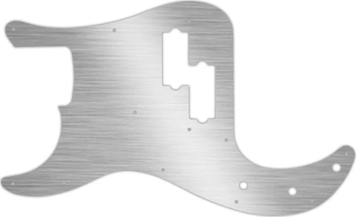WD Custom Pickguard For Left Hand Fender USA Precision Bass #13 Simulated Brushed Silver/Black PVC