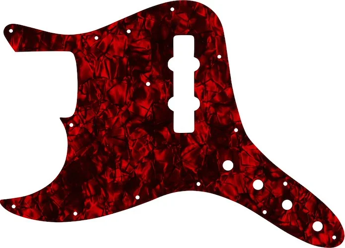 WD Custom Pickguard For Left Hand Fender Vintage 1970's-1980's 20 Fret Jazz Bass With Custom Integrated Control Plate #28DRP Dark Red Pearl/Black/White/Black