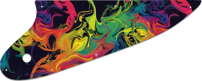 WD Custom Pickguard For Left Hand Gibson 1963-1966 Thunderbird Bass #GP01 Rainbow Paint Swirl Graphic