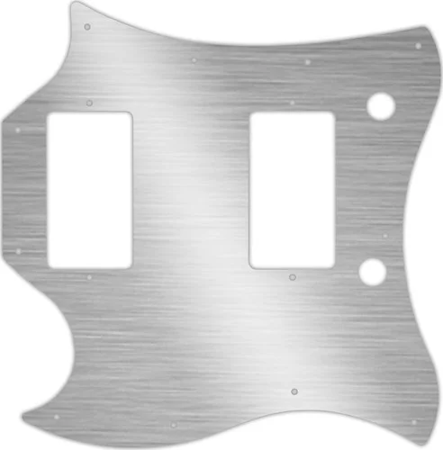 WD Custom Pickguard For Left Hand Gibson 1963-1970 Full Face SG #13 Simulated Brushed Silver/Black PVC
