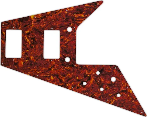 WD Custom Pickguard For Left Hand Gibson 1966-1970 And 1975-1982 Flying V Mahogany Or 1971 Flying V Medallion #05W Tortoise Shell/White
