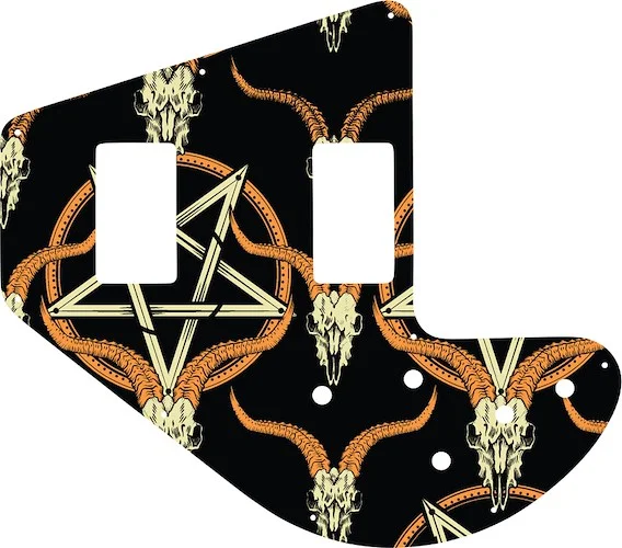 WD Custom Pickguard For Left Hand Gibson 1975-1983 Ripper Bass #GOC01 Occult Goat Skull & Pentagram Graphic