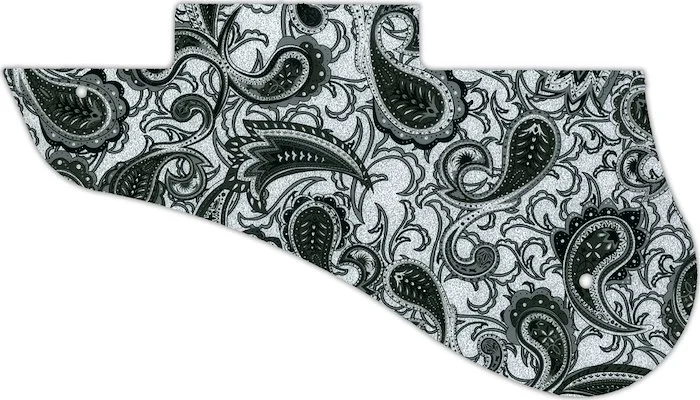 WD Custom Pickguard For Left Hand Gibson 2012 Midtown Custom #56 Black And Silver Paisley