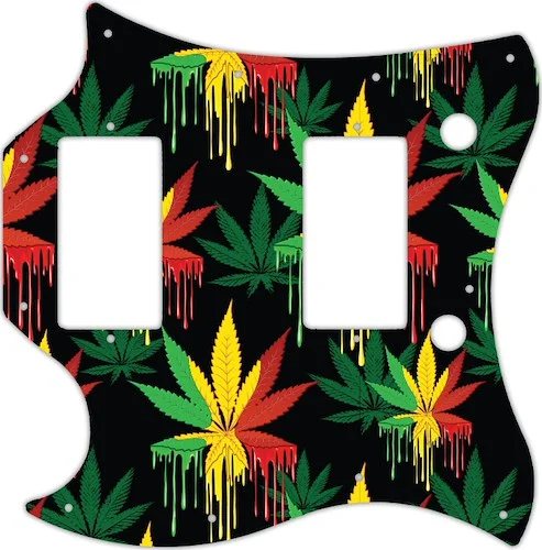WD Custom Pickguard For Left Hand Gibson 2017-Present Modern SG Standard #GC01 Rasta Cannabis Drip Graphic