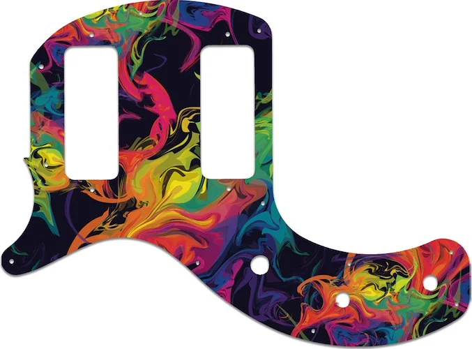 WD Custom Pickguard For Left Hand Gibson 2019 Les Paul Special Tribute Double Cut #GP01 Rainbow Paint Swirl Graphic