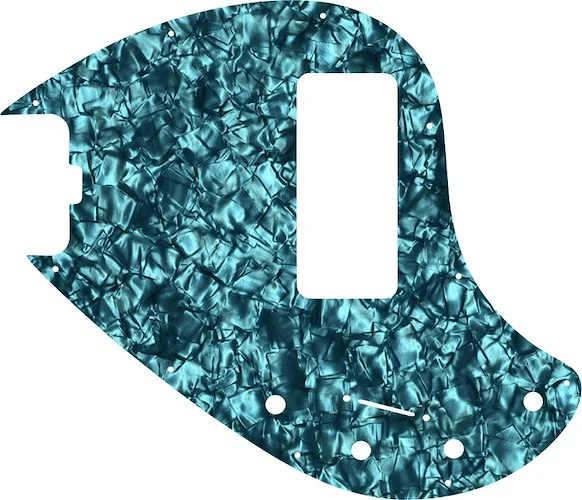 WD Custom Pickguard For Left Hand Music Man 5 String StingRay 5-H Through Neck Bass With Old Style Rounded Humbucker #28AQ Aqua Pearl/Black/White/Black