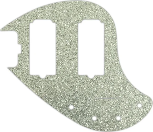 WD Custom Pickguard For Left Hand Music Man 5 String StingRay 5-HH Through Neck Bass #60SS Silver Sparkle 
