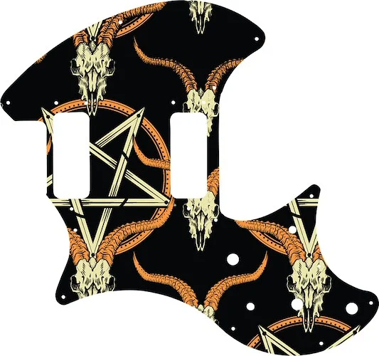 WD Custom Pickguard For Left Hand Ovation Breadwinner #GOC01 Occult Goat Skull & Pentagram Graphic