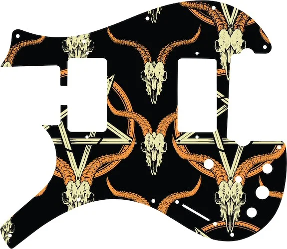 WD Custom Pickguard For Left Hand Parker Dual Humbucker Nitefly M #GOC01 Occult Goat Skull & Pentagram Graphic