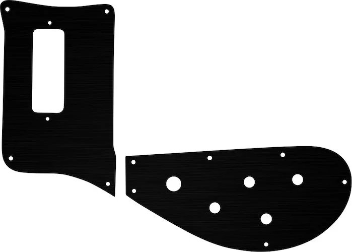 WD Custom Pickguard For Left Hand Rickenbacker 4003 Bass #27T Simulated Black Anodized Thin