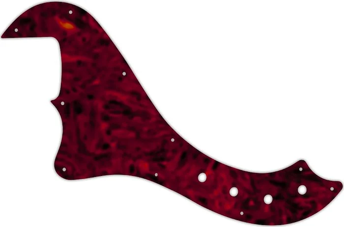 WD Custom Pickguard For Left Hand Squier By Fender Deluxe Dimension Bass IV #05T Tortoise Shell Solid (Semi-Tr