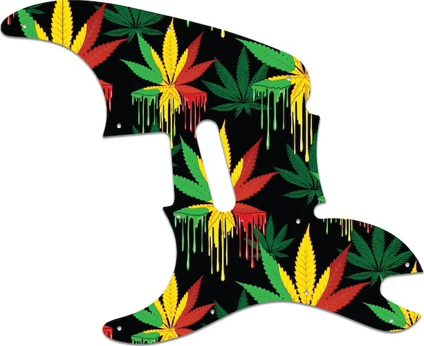WD Custom Pickguard For Left Hand Squier By Fender 2013-Present '51 #GC01 Rasta Cannabis Drip Graphic