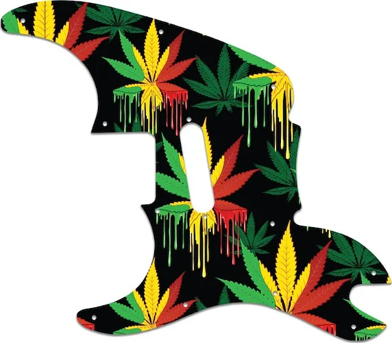 WD Custom Pickguard For Left Hand Squier By Fender 2004-2006 '51 #GC01 Rasta Cannabis Drip Graphic