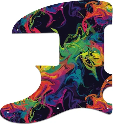 WD Custom Pickguard For Left Hand Squier By Fender Vintage Modified Telecaster Bass #GP01 Rainbow Paint Swirl Graphic
