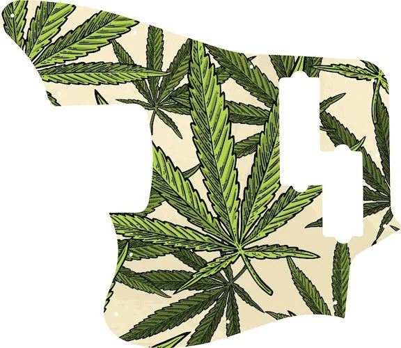 WD Custom Pickguard For Left Hand Squier By Fender 5 String Vintage Modified Jaguar Bass V Special #GC02 Cannabis Leaf Graphic