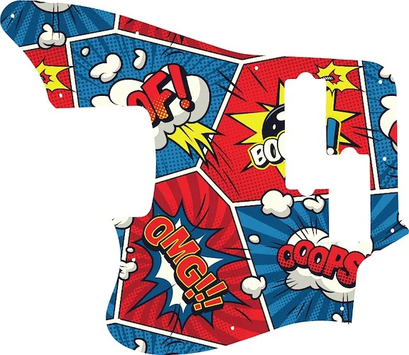 WD Custom Pickguard For Left Hand Squier By Fender 5 String Vintage Modified Jaguar Bass V Special #GCM01 Comic Book Graphic