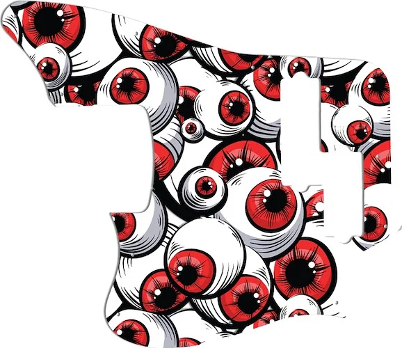 WD Custom Pickguard For Left Hand Squier By Fender 5 String Vintage Modified Jaguar Bass V Special #GHA01 Red Eye Graphic