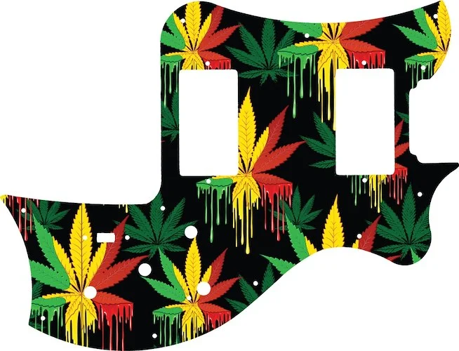 WD Custom Pickguard For Maton Australia 2014 MS500 #GC01 Rasta Cannabis Drip Graphic