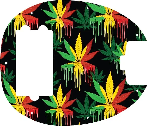 WD Custom Pickguard For Music Man 2019 Short Scale StingRay Special #GC01 Rasta Cannabis Drip Graphic