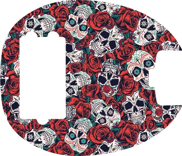 WD Custom Pickguard For Music Man 2019 Short Scale StingRay Special #GS01 Dia De Muertos Calavera Skull & Rose Graphic