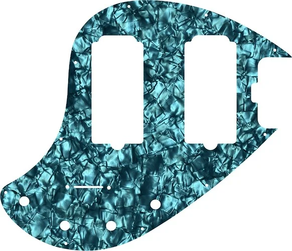 WD Custom Pickguard For Music Man 5 String StingRay 5-HH Through Neck Bass #28AQ Aqua Pearl/Black/White/Black