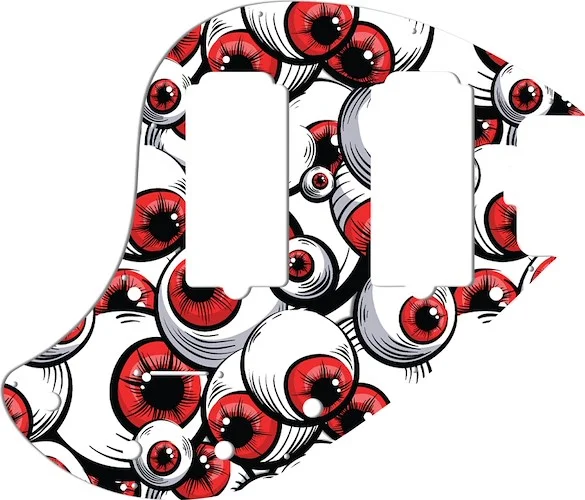 WD Custom Pickguard For Music Man 5 String StingRay 5-HH Through Neck Bass #GHA01 Red Eye Graphic