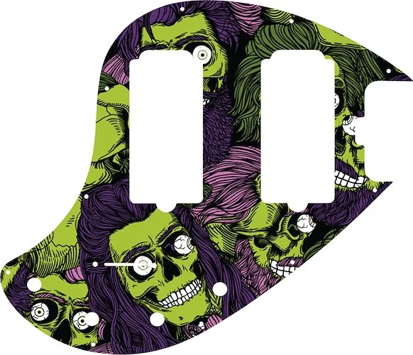 WD Custom Pickguard For Music Man 5 String StingRay 5-HH Through Neck Bass #GHA02 Zombeard Graphic