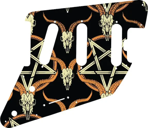 WD Custom Pickguard For Music Man Albert Lee SSS #GOC01 Occult Goat Skull & Pentagram Graphic