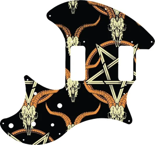 WD Custom Pickguard For Ovation Breadwinner #GOC01 Occult Goat Skull & Pentagram Graphic