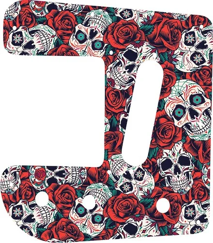 WD Custom Pickguard For Rogue RLS-1 Lap Steel Guitar #GS01 Dia De Muertos Calavera Skull & Rose Graphic