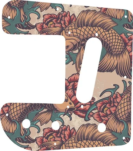 WD Custom Pickguard For Rogue RLS-1 Lap Steel Guitar #GT01 Koi Tattoo Graphic