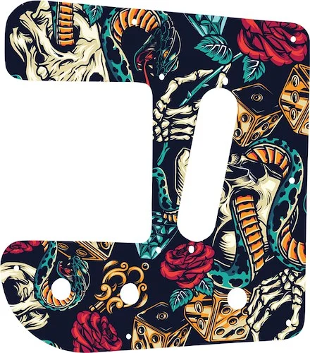 WD Custom Pickguard For Rogue RLS-1 Lap Steel Guitar #GT03 Vintage Flash Tattoo Graphic