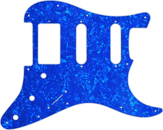 WD Custom Pickguard For Single Humbucker, Dual Single Coil Fender Stratocaster #28BU Blue Pearl/Whit