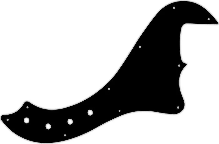 WD Custom Pickguard For Squier By Fender Deluxe Dimension Bass IV #01T Black Thin