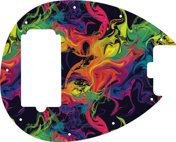 WD Custom Pickguard For Sterling By Music Man SB14 Bass #GP01 Rainbow Paint Swirl Graphic